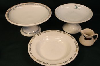 4 Pc Restaurant Ware - 1 Golden Eagle Grill, Redding, Ca By Wood & Son, England, 1 Syracuse & 1 Sterling  (69)