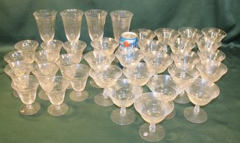 Large Lot Of Signed  Libby Glass Stems  - 21 Sherbets, 4 @ 7' Goblets & 10 @  3.5' Stems (6)