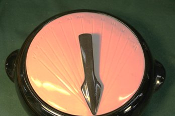 Vintage Glazed Ceramic 'Sundial' Covered Bowl, 10' Dia.  (74)