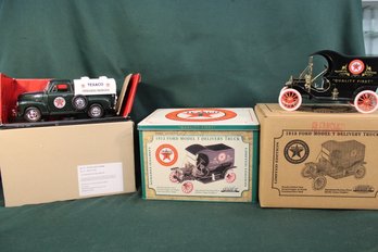2 Die Cast Texaco Trucks With Tin  &  Original Boxes  (75)
