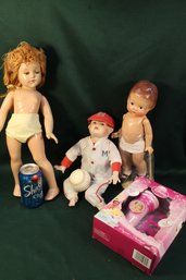 17'H Effanbee Doll,  14' Baby Doll, 10' Michael Ball Player Doll & Projector Flashlight   (86)