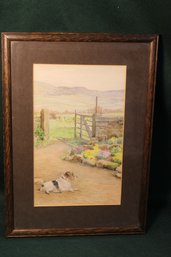 Framed Watercolor By Edward F. Nickolson, 1925, Rothbury, Eng., 9x12'  (97)