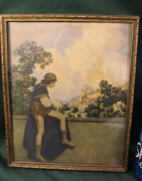 Antique Framed Maxfield Parrish Print, 'The Page' 1925 From 'The Knave Of Hearts', 10x12'  (98)