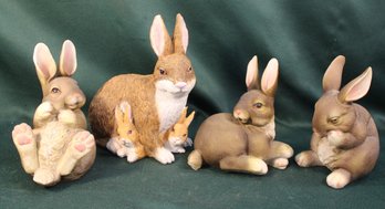 4 Rabbit Figures, Resin, 6'-9'H  (9)