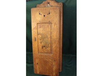 Empty Antique Oak Repurposed Wall Telephone Cabinet ,9'x 5'x 35'H    (365)