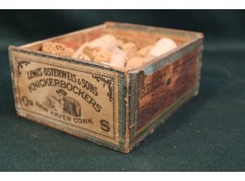 Assorted Corks In Antique Knickerbocker Wood Box, 5'x 6'x 3'h    (370)