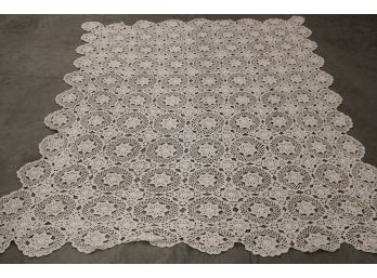 Antique Crocheted Tablecloth, Ca. 1900, 65'x 78'  (377)