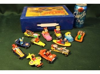 12 Cartoon Toy Cars - Corgi, Walt Disney & More In Carrying Case  (52)