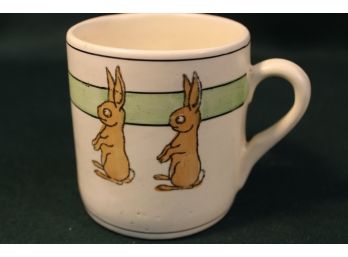 Roseville Pottery Antique   Child's Cup, 1916 'Sitting Rabbit' 3.5' Tall  (56)