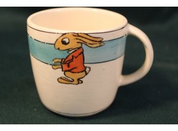 Roseville Antique Child's Cup, 1918, 'Rabbit', 3.25' Tall  (57)