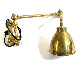 Vintage Brass Adjustable Swing Arm Wall Lamp Foldable