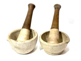 Ceramic Mortar And Pestle With Wood Handles