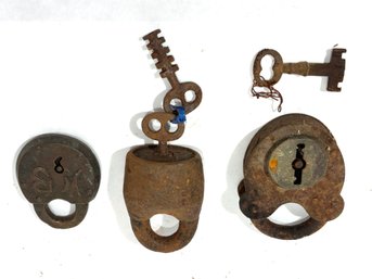 3 Padlocks With Keys