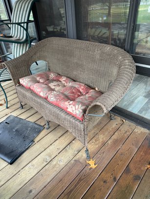 Vintage Wicker Love Seat