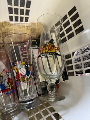 Hard Rock Cafe And Spuds McKenzie Bud Light Glasses Lot