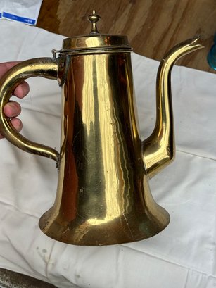 Antique Brass Coffee Or Tea Pot