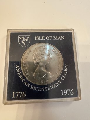 Isle Of Man 1976 American Bicentenary Coin In Case