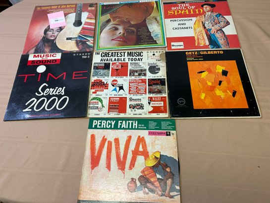 Lot Of 7 Vintage Records - Percy Faith, Flamenco, Latin, Spanish, And More Music!