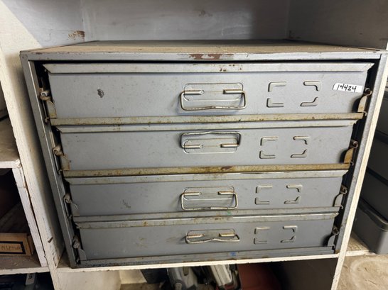 Vintage Dayton Parts Cabinet - Industrial Metal Storage Drawers With Compartments