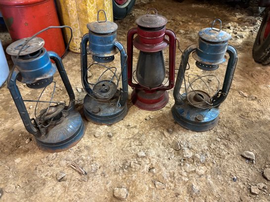 Lot Of Four Antique Lanterns