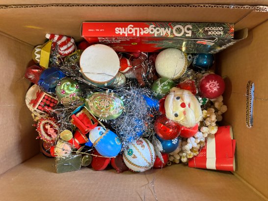 Awesome Vintage Christmas Decorations Box Lot (two Boxes)