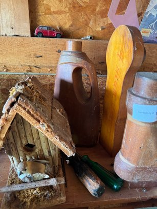 Mixed Lot - Birdhouse & Wood Bottles