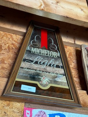 Michelob Light Beer Vintage Bar Sign Mirror