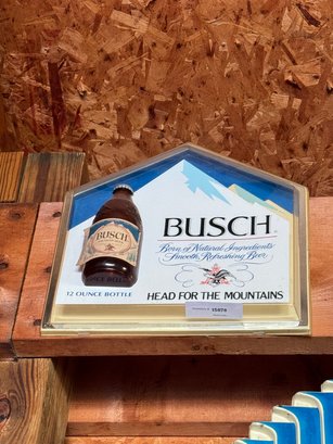 Busch Head For The Mountains Vintage Beer Bar Sign