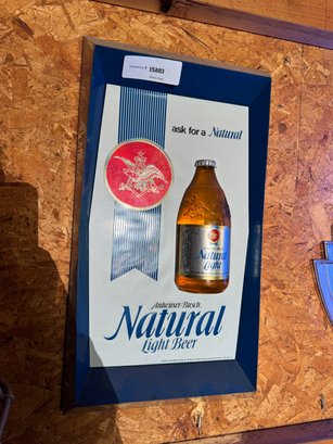Vintage Ask For A Natural Anheuser Busch Natural Light Beer Bar Sign