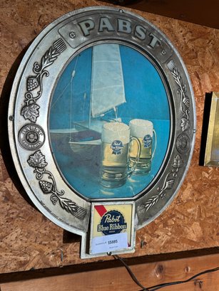 Vintage Pabst Blue Ribbon Beer PBR Light Up Bar Sign