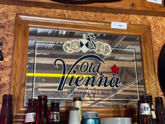 Vintage Old Vienna Canadian Lager Beer Mirror Bar Sign