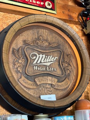 Vintage Miller High Life Beer Bar Light Up Barrel Sign - Working!