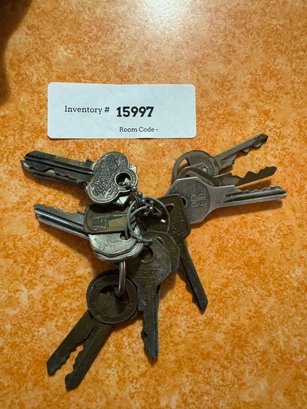 Lot Of Vintage & Antique Keys On Keyring