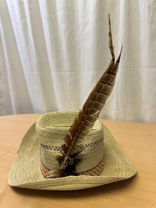 Vintage XL Hat With Feathers