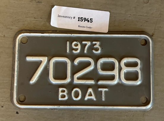 1973 Boat License Plate