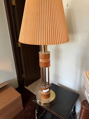 Wood And Brass Vintage Table Lamp