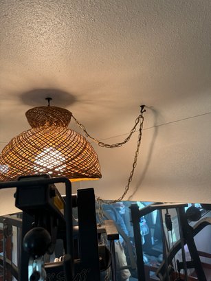 Vintage Woven Bamboo Hanging Light