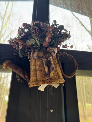 Decorative Floral Hanging Pitcher Basket