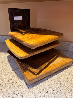 Lot Of Cutting Boards And Holder