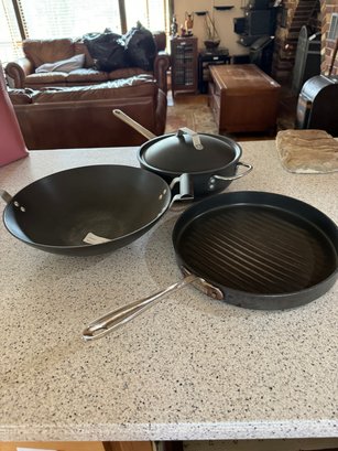 All Clad Pan Lot Wok And Chicken Fryer
