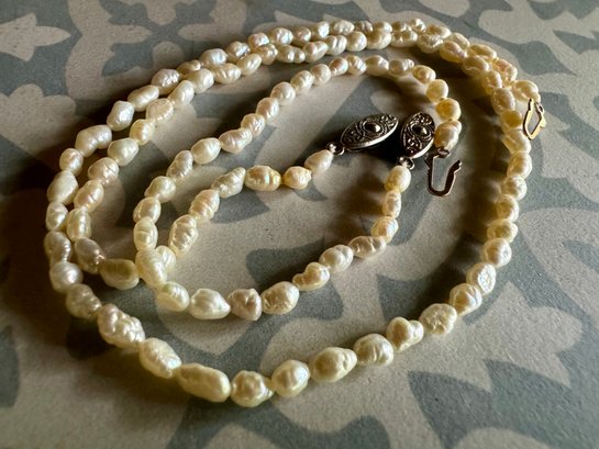 Vintage Rice Pearl Necklace & Bracelet Set (Lot # 13Sh)