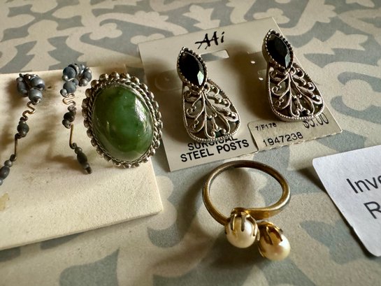 Mixed Jewelry Lot - Earrings And Rings