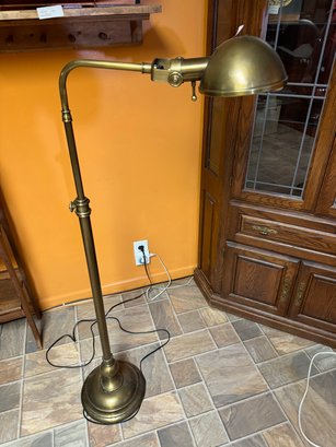 Vintage Brass Industrial Floor Lamp