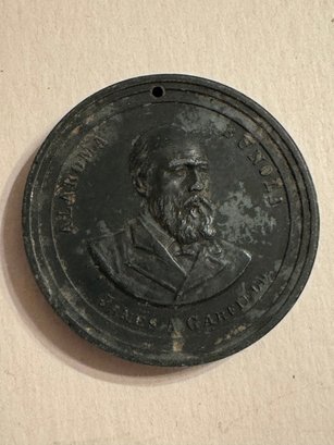 President James A. Garfield Union Coffee Co. Limited Hard Rubber Advertising Token