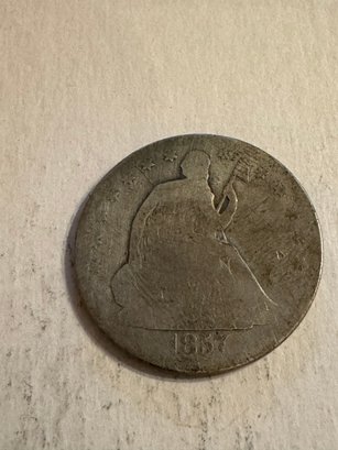 1857 Sitting Liberty Half Dollar US Coin