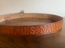 US Navy Retired Leather Belt And Belt Buckle