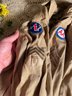 US Military WW2 Tan Shirt With Technical Sergeant Patches Anti Aircraft Patches And Pacific Command