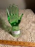 Green Glass Hand Ring Holder