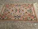 Beautiful Vintage Rose Themed Hand Knotted Sculpted Wool Rug