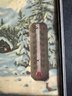 Antique Advertising Thermometer Framed Picture - Monroe Michigan The Custer Restaurant
